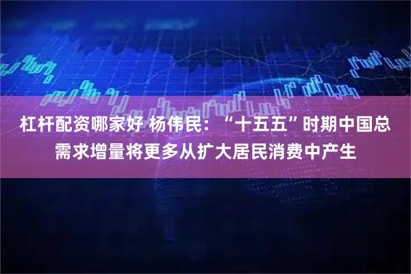 杠杆配资哪家好 杨伟民：“十五五”时期中国总需求增量将更多从扩大居民消费中产生